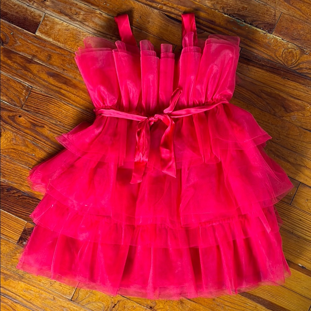 Red Layered Tulle Dress Youth size 12